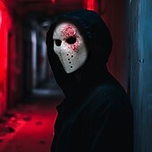 preiswerte Masken-Blut Maske Hockey-Maske Erwachsene Herren Damen Gruseliges Kostüm Halloween Karneval Einfaches Karnevalskostüm