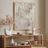 billiga Stilleben-abstrakt oljemålning handmålad beige brun och grön målning handgjord brun wabi sabi konstverk oljemålning handmålad texturerad oljemålning beige oljemålning abstrakt canvaskonst modern inredning