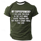 cheap Men&#039;s Funny T shirts-Men&#039;s Funny Slang T shirt Short Sleeve T shirt 3D Print Crew Neck Shirt Retro Vintage Casual Street Style Sports Outdoor Holiday Going out Black Green Dark Blue Spring &amp; Summer Clothing Apparel S M L