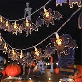 billige Halloween innendørs-1,5m 10led halloween lanterne string spøkelse festival scene atmosfære dekorasjon lanterne string edderkoppnett flaggermus gresskar død gud festival dekorative lanterner 1stk