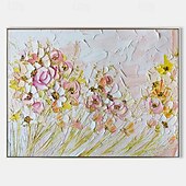 abordables Peintures fleurs/botaniques-100% fait à la main 3d fleurs blanches peinture sur toile peinture à l&#039;huile peint à la main peinture sur toile abstraite peinture de fleur à la main mur art photo pour salon chambre décor