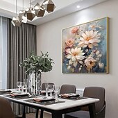 economico Quadri fiori/botanica-dipinto a mano astratto fiore dipinto a olio fatto a mano astratto albero in fiore dipinto a olio albero colorato in fiore su tela pianta fatta a mano dipinto floreale opera d&#039;arte pittura paesaggio