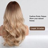 economico Parrucche trendy sintetiche-parrucche lunghe per donne parrucca riccia ondulata con frangia parrucche sintetiche per uso quotidiano cosplay