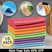 cheap Cleaning Supplies-5/10/20pcs Streak-Free Miracle Cleaning Cloths - Reusable Super Absorbent, Lint-Free, Reusable &amp; Chemical-Free for All Surfaces