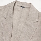 billiga Herrarnas Elite Ytterkläder-Herr Kavajjacka Bröllop Fest Ledigt Elegant Semester Sommar Vår Linne Ensfärgat Enkelknäppt med Två Knapphål Blazer Blå Beige