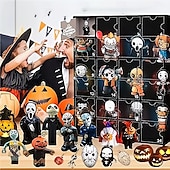 preiswerte Halloween Hängende &amp; Tischdekorationen-Halloween-Horrorfilm-Adventskalender 2025 enthält 24 Weihnachtsgeschenke, Weihnachts-Horrorfiguren-Countdown-Kalender mit Überraschungsspielzeug, Sammelfiguren-Geschenke für Kinder