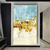 preiswerte Abstrakte Gemälde-Folienölgemälde, handgemalte abstrakte Goldfoliengemälde, handgemachte reich strukturierte Acrylmalerei, Wandkunst, handgemaltes Kunstwerk, Ölgemälde für Wohnzimmer, Büro, Wanddekoration,