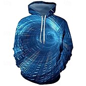 economico Felpe con cappuccio da uomo-Per uomo Pop art 3D Print Felpa con cappuccio Felpe Felpa Felpa con cappuccio Manica lunga Felpa con cappuccio Con cappuccio Originale Stampa 3D Giornaliero Per uscire Bianco e nero Nero/bianco