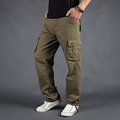 economico Pantaloni cargo-Per uomo Pantaloni cargo Pantaloni tattici Pantaloni Pantaloni da escursione Bottoni Multi tasca Liscio Indossabile Esterno Giornaliero Campeggio e hiking Di tendenza Classico Grigio verde Verde