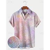 preiswerte Ethnisches Muster-Herren Farbblock Westernhemd Knopfhemd Cowboy-Shirt Kurzarm Modisch Strassenmode Designer Outdoor Täglich Festtage Sommer Frühling Umlegekragen Bedruckt Button-Down Weiß Gelb Hellgrün Rosa Schwarz