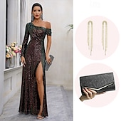 levne oblečení-Retro Řvoucí 20s 20. léta 20. století Maxi Cosplay kostým Úbory Plesové Velký Gatsby Svatební host Flitry Třásně Třpytivý lesk Maškarní kostým Dámské Vánoce předvečer Všech svatých Karneval předvečer