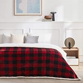 お買い得  ブランケット＆毛布-フランネルの二層ベッドブランケット - 非常に柔らかくて暖かく、心地よく快適 - オールシーズンに最適 - 豪華で丈夫な生地 - 寄り添ったり、くつろいだり、ベッドに暖かさを加えるのに最適です。