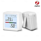 economico Elettrodomestici-termometro igrometro termometro intelligente per la casa lcd retroilluminato con supporto staccabile sensore di umidità della temperatura digitale monitoraggio in tempo reale registrazione zigbee wifi