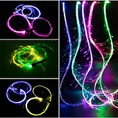cheap Novelties-Colorful LED Dancing Flash Fiber Optic Whip Night Scene Christmas Atmosphere Props 360 Degree Rotating Dance Whip