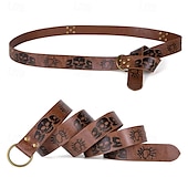 preiswerte Herren-Gürtel-Herren Gürtel Hüftgurt Schwarz Braun PU Aleación Retro Einstellbar Totenkopf Motiv Kürbis Halloween Täglich