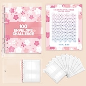Χαμηλού Κόστους Notebooks &amp; Planners-Κιτ κλασέρ πρόκλησης εξοικονόμησης χρημάτων με 100 φακέλους  &amp; ιχνηλάτης βιβλίο πρόκληση εξοικονόμησης χρημάτων βιβλίο προϋπολογισμού σχεδιασμού για τον προϋπολογισμό