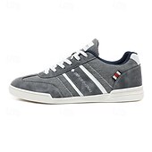 cheap Men&#039;s Sneakers-Men&#039;s Brown Canvas and Leather Sneakers with Lace-Up Design - Stylish and Comfortable for Casual and Sporty Wear