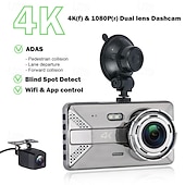 Недорогие Видеорегистраторы для авто-X20 MAX 2160P Новый дизайн / HD / с задней камерой Автомобильный видеорегистратор 150° Широкий угол 4 дюймовый IPS Капюшон с WIFI / Ночное видение / G-Sensor 4 инфракрасных LED Автомобильный рекордер