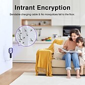 お買い得  電気蚊忌避剤-USBミニ蚊駆除ラケット – 屋内外用充電式フライスワッター、効果的な昆虫駆除バット