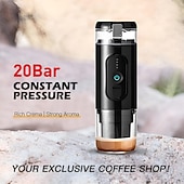 abordables Électroménager-Machine à café expresso électrique portable sans fil, mini cafetière à portion individuelle avec bac à poudre/capsule de café 2 en 1, pompe à pression, infusion automatique, 2500 mAh