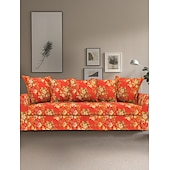 baratos Cobertura de Sofa-Capa de Sofá Floral 100% Algodão com Almofada de Algodão