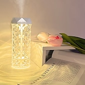 cheap Humidifiers &amp; Dehumidifiers-Crystal Clear Air Humidifier USB Night Light Air Humidifier Small Air Purifier Table Lamp Bedroom Desktop Humidifier Air Fresheners 1000ML