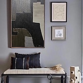 abordables Peintures natures mortes-Peinture à l&#039;huile noire 3D faite à la main sur toile, grand couteau à palette texturé abstrait peint à la main, peinture à l&#039;huile boho, art mural personnalisé, œuvre minimaliste contemporaine pour