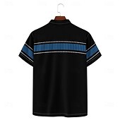 cheap Men&#039;s Printed Polo-Business Casual Men&#039;s Polo Shirt Golf Polo Short Sleeve Holiday Daily Wear Spring &amp; Summer Button 3D Print Collar Black Micro-elastic 95% Polyester 5% Spandex
