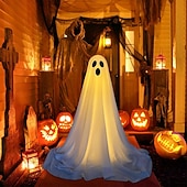 cheap Halloween Outdoor-Halloween Decorations Lighted Ghosts Outdoor Decoration Lights Yard Halloween Standing Ghost Lights Battery Operated Porch for Patio Spooky Atmosphere Decorations 1pc