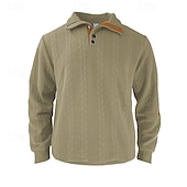 economico Felpe di base-Per uomo Felpa Nero Giallo Cachi Grigio scuro Colletto Mao Color Block Jacquard Collage Sportivo Giornaliero Per eventi Strutturato Streetwear Essenziale Informale Autunno inverno Abbigliamento Felpe
