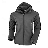 abordables Chaquetas y abrigos de hombre-operaciones especiales de los hombres chaqueta táctica militar de caparazón suave abrigo de caza con capucha abrigo de lana con capucha al aire libre térmico cálido impermeable a prueba de viento forrado con vellón ligero gabardina de invierno superior pe
