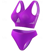 cheap Sports Bra-Women&#039;s Light Support Sports Bra Set Open Back Bra Top Padded Fitness Leisure Sports Running Breathable Lightweight Soft Aqua Blue Black White Solid Colored