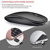 abordables Souris-souris optique sans fil souris récepteur usb 2,4 ghz mini souris portable rechargeable niveaux de dpi réglables souris bluetooth souris