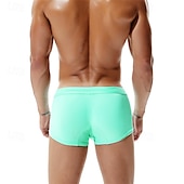preiswerte Boxershorts für Herren-Herren 1 pc Unterwäsche Boxer Boxer-Shorts Polyester Atmungsaktiv Weich Komfortabel Glatt Mittlere Hüfthöhe Schwarz Hellgrün