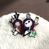 billige Tilbehør-natt før jul emaljenål - kreativ søt jack sally gaver til fans tegneserienål til klær ryggsekk bag lue samling