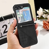 お買い得  サムスン用ケース-電話 ケース 用途 サムスンのギャラクシー Zフリップ6 Z Flip 5 Z Flip 4 Z Flip 3 フリップカバー 耐衝撃 幾何学模様 PC PUレザー