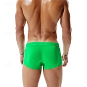 preiswerte Boxershorts für Herren-Herren 1 pc Unterwäsche Boxer Boxer-Shorts Polyester Atmungsaktiv Weich Komfortabel Glatt Mittlere Hüfthöhe Schwarz Hellgrün