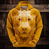 abordables Motif 3D-Homme Animal Drôle Sweat à capuche Sweats à capuche Sweatshirt Mode Frais manche longue À capuche Vacances Soirée Blanche Jaune Avec Poches Impression 3D Automne Hiver Designer