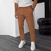 levne Kalhoty chinos-Pánské Oblekové Kalhoty Kalhoty chinos Knoflíky Kapsy Bez vzoru Pohodlné Formální Párty Práce Módní Klasický styl Černá Fialová Lehce elastické
