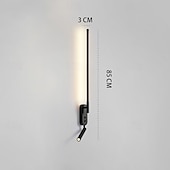 tanie Kinkiety wewnętrzne-nowoczesna prosta liniowa lampa ścienna długa lampa ścienna led czarna dekoracja wnętrz kinkiet do sypialni nocny salon gabinet korytarz przedpokój restauracja lampka nocna