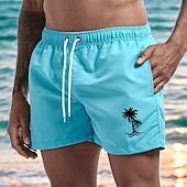 baratos calções de banho e calções de surf-Homens Calção Justo de Natação Shorts de Natação Bermuda de Surf Bolsos com forro de malha Cintura elástica Calção Desportos e Ar livre Praia Piscina Secagem Rápida Leve Macio Natação Praia Moderno