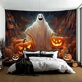 billiga Halloween dekoration-halloween dekorationer hängande gobeläng spöke gå hund väggkonst stor gobeläng väggmålning dekor fotografi bakgrund filt gardin hem sovrum vardagsrum dekoration