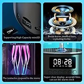 cheap Smart Lights-LED Smart Light Wireless Speaker With Time Display &amp; Alarm Clock - Stylish Desk Ornament With LED Lamp For Travel Superior Sound Quality, Time Display, Alarm Clock  Jellyfish LED Light