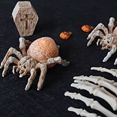economico Illuminazione di Props di Halloween-SPIDER Accensione / Spegnimento Halloween Pulsante a batteria 3 pezzi