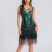 abordables Robes de Pratique-Danse latine Robe Paillettes Gland Fantaisie Femme Utilisation Entraînement Sans Manches Taille haute Polyester