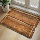 baratos Capacho-capacho tapete antiderrapante anel de árvore tronco 3d madeira log impressão área tapete tapete banho waterasorb para interior pátio ao ar livre quarto cozinha escritório