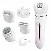 cheap Shaving &amp; Hair Removal-5-in-1 Hair Removal Epilator Shaver Face Razor Facial Brush Face Massage Body Exfoliator Rechargeable Hair Removal for Women