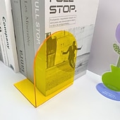 Недорогие Подставки для книг &amp; Закладки-акриловая красочная прозрачная книжная полка, книжная полка, акриловая утолщенная противоскользящая прозрачная L-образная перегородка для книг, настольная книжная полка, книжная полка для хранения