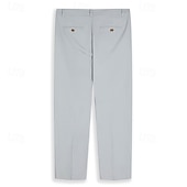 levne Retro-Pánské Plátěné kalhoty Kalhoty Letní kalhoty Přední kapsa Záhyby Straight-Leg Bez vzoru Pohodlné Prodyšné Ležérní Denní Dovolená Módní Základní Černá Bílá