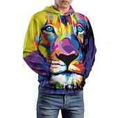 abordables sweats à capuche 3d pour hommes-Homme Sweat à capuche Sweats à Capuche Sweat-shirt Sweat à capuche manche longue Sweat à capuche Capuche Mode 3D effet Vacances Vêtement de rue Jaune clair Imprimé Hiver Printemps &amp; Automne Designer